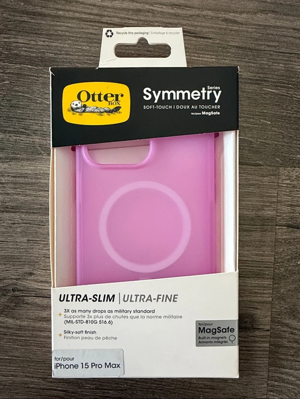 OtterBox Symmetry Series Soft-Touch Pink MagSafe Case for iPhone 15 Pro Max